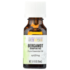 AURA CACIA: Bergaptene Free Bergamot Essential Oil, 0.5 oz