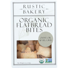 RUSTIC BAKERY: Olive Oil and Sel Gris Sourdough Flatbread Bites, 4 oz
