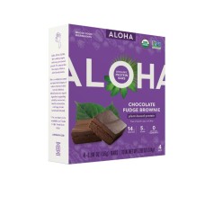 ALOHA: Chocolate Fudge Brownie Protein Bar 4Pack, 7.92 oz