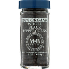 MORTON & BASSETT: Peppercorns Black Whole, 2 oz