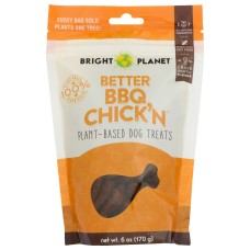 BRIGHT PLANET: Better BBQ Chickn Plant Based Dog Treats, 6 oz