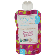 BABYLIFE ORGANICS: Plum Pear Strawberry Banana Pouch, 3.5 oz BABYLIFE ORGANICS: Plum Pear Strawberry Banana Pouch, 3.5 oz