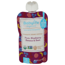 BABYLIFE ORGANICS: Plum Blueberry Banana Beet Pouch, 3.5 oz BABYLIFE ORGANICS: Plum Blueberry Banana Beet Pouch, 3.5 oz