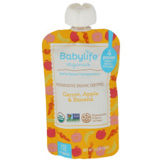BABYLIFE ORGANICS: Carrot Apple Banana Pouch, 3.5 oz BABYLIFE ORGANICS: Carrot Apple Banana Pouch, 3.5 oz