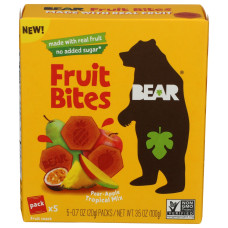 BEAR SNACKS: Pear Apple Tropical Mix Fruit Bites, 3.5 oz