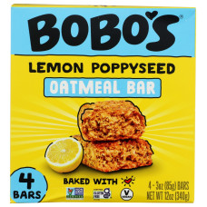 BOBOS: Lemon Poppyseed 4 Pack Oat Bars, 12 oz