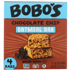 BOBOS: Chocolate Chip 4 Pack Oat Bars, 12 oz