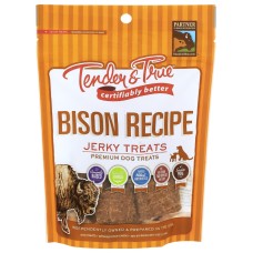 TENDER AND TRUE: Bison Recipe Jerky Treats, 4 oz