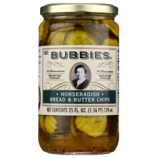 BUBBIES: Horseradish Bread and Butter Pickles, 25 fo