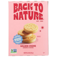 BACK TO NATURE: Golden Creme Sandwich Cookies, 8.25 oz BACK TO NATURE: Golden Creme Sandwich Cookies, 8.25 oz