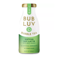BUBLUV: Matcha Soy Latte Bubble Tea With Jelly Pearls, 9.5 fo