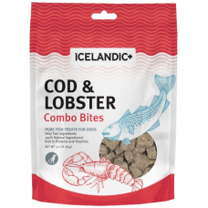 ICELANDIC PLUS: Cod and Lobster Combo Bites Fish Dog Treats, 3 oz