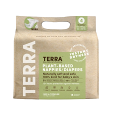 TERRA ORGANICS: Size 4 Diapers Toddler, 18 ea