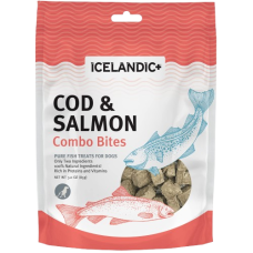 ICELANDIC PLUS: Cod and Salmon Combo Bites Fish Dog Treats, 3 oz