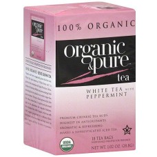 ORGANIC & PURE: Tea White Pprmnt Org, 18 bg