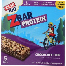 CLIF KID: Chocolate Chip ZBar Protein 5Ct, 6.35 oz