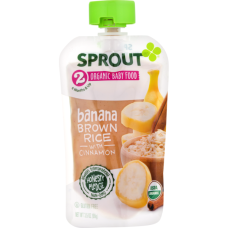 SPROUT: Stage 2 Banana Brown Rice with Cinnamon, 3.5 oz