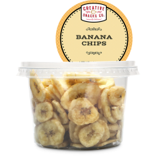 CREATIVE SNACK: Dried Banana Chips Cup, 5 oz