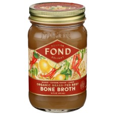 FOND BONE BROTH: Beef Bone Broth Ginger Cayenne, 14 fo