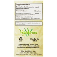 BIO NUTRITION: Garcinia Cambogia 500 mg, 60 vegetarian capsules