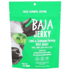 BAJA JERKY: Lime And Serrano Beef Jerky, 2.5 oz