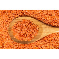 BULK BEANS: Organic Hulled Red Lentil Beans, 25 Lb
