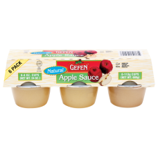 GEFEN: Natural Apple Sauce Cups 6Pack, 24 oz