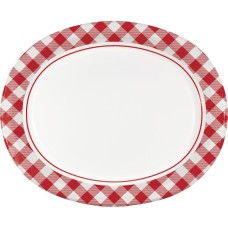 CREATIVE CONVERTING: Gingham Classic Oval Plate, 8 ea