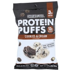 SHREWD FOOD: Protein Puffs Cookies and Cream, 2.25 oz