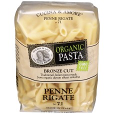 CUCINA & AMORE: Organic Bronze Cut Penne Rigate Pasta, 16 oz