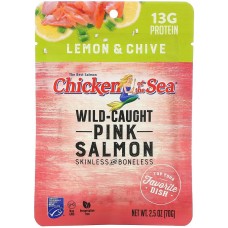 CHICKEN OF THE SEA: Wild Caught Pink Salmon Lemon And Chive, 2.5 oz