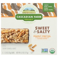 CASCADIAN FARM: Sweet and Salty Peanut Pretzel Chewy Granola Bars, 6.2 oz