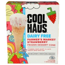 COOLHAUS: Farmers Market Strawberry Frozen Dessert Cone Dairy Free, 12.75 oz