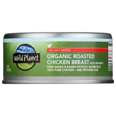 WILD PLANET: Organic Roasted Chicken Breast With Rib Meat No Salt Added, 5 oz