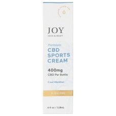 JOY ORGANICS: Premium CBD Sports Cream Cool Menthol, 4 oz