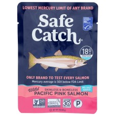 SAFECATCH: Wild Pacific Pink Salmon No Salt Added Pouch, 3 oz