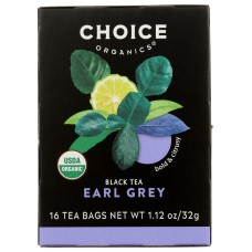 CHOICE TEA: Organic Earl Grey Tea, 16 bg