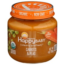 HAPPY BABY: Carrots and Peas Jar, 4 oz