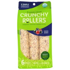 FRIENDLY GRAINS: Crunchy Rollers Organic Puffed Brown Rice Mixed Berry, 2.6 oz