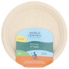 WORLD CENTRIC: 9Inch Fiber Plate, 20 pc