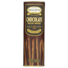 DOLCETTO: Premium Chocolate Rolled Wafers, 3 oz