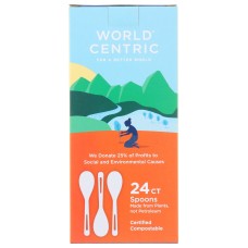 WORLD CENTRIC: 6In TPLA Spoons, 24 pc