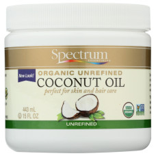 SPECTRUM NATURALS: Organic Coconut Oil Unrefined, 15 fo