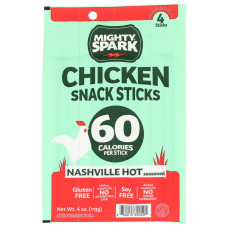 MIGHTY SPARK: Nashville Hot Seasoned Chicken Snack Stick, 4 oz