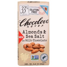 CHOCOLOVE: Almond And Sea Salt In Milk Chocolate, 3.2 oz