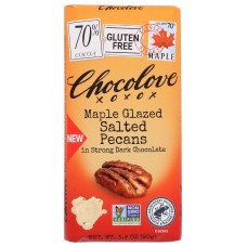 CHOCOLOVE: Maple Glazed Salted Pecans In Strong Dark Chocolate, 3.2 oz