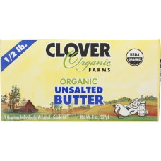 CLOVER SONOMA: Organic Unsalted Butter, 0.5 lb