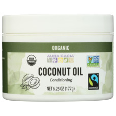 AURA CACIA: Organic Unrefined Coconut Oil, 6.25 fo AURA CACIA: Organic Unrefined Coconut Oil, 6.25 fo