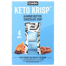 CANDO: Almond Butter Chocolate Chip Keto Krisp 4pk, 7.2 oz