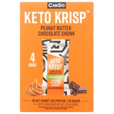 CANDO: Peanut Butter Chocolate Chunk Keto Krisp 4pk, 6.3 oz